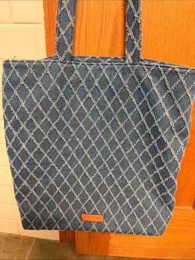 Lucky Brand Denim Diamond-Pattern Tote - Blue